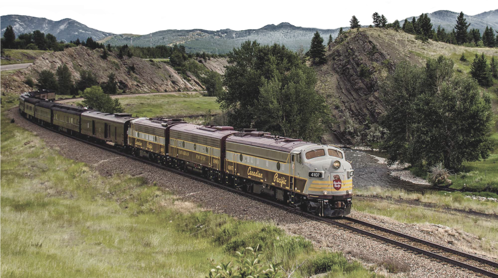 A Royal Canadian Pacific train passing by.