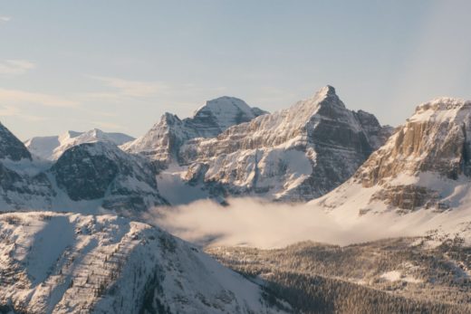 Canadian Rockies in winter.