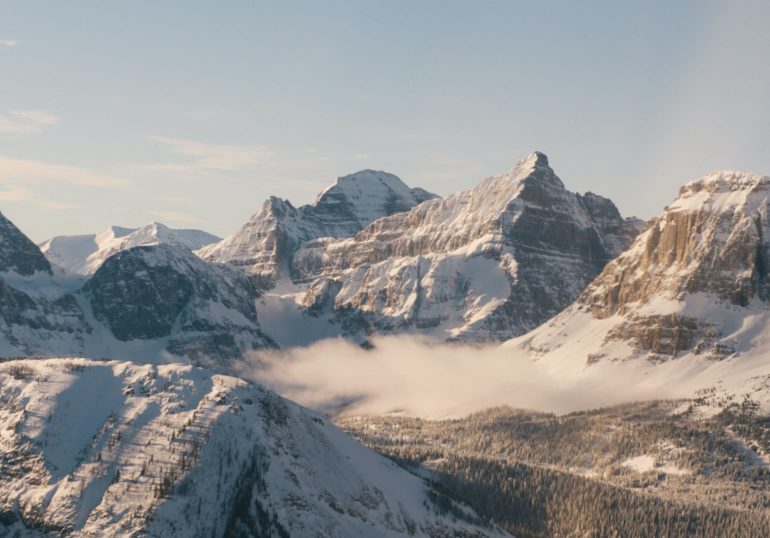 Canadian Rockies in winter.