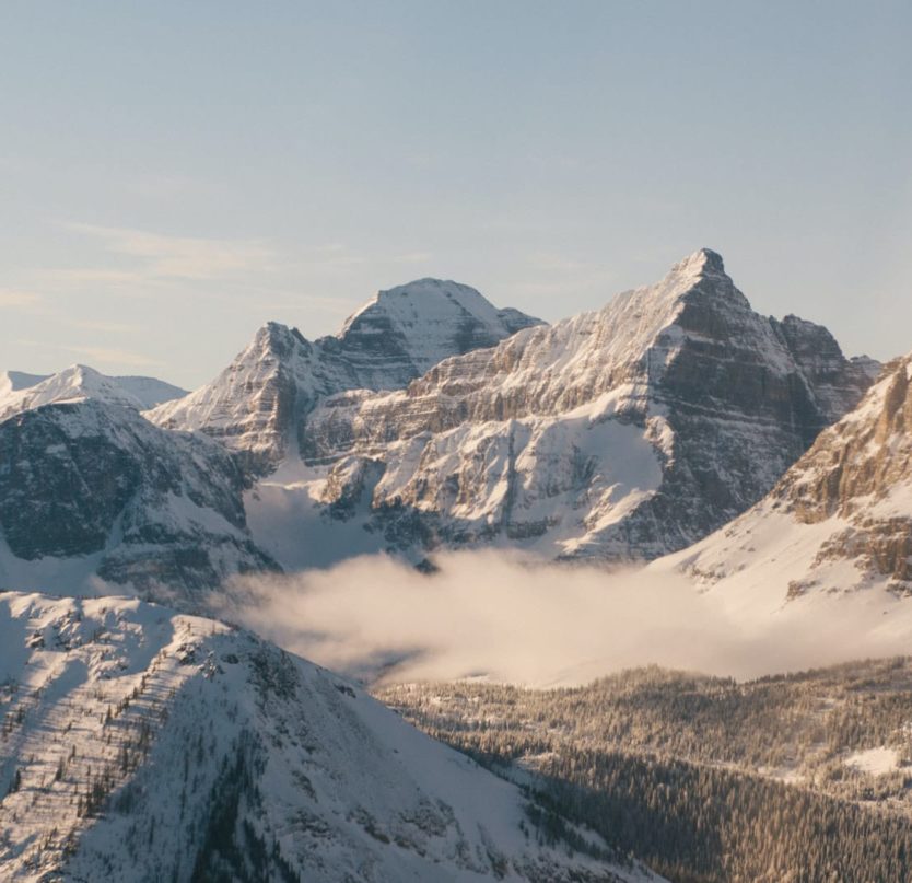 Canadian Rockies in winter.